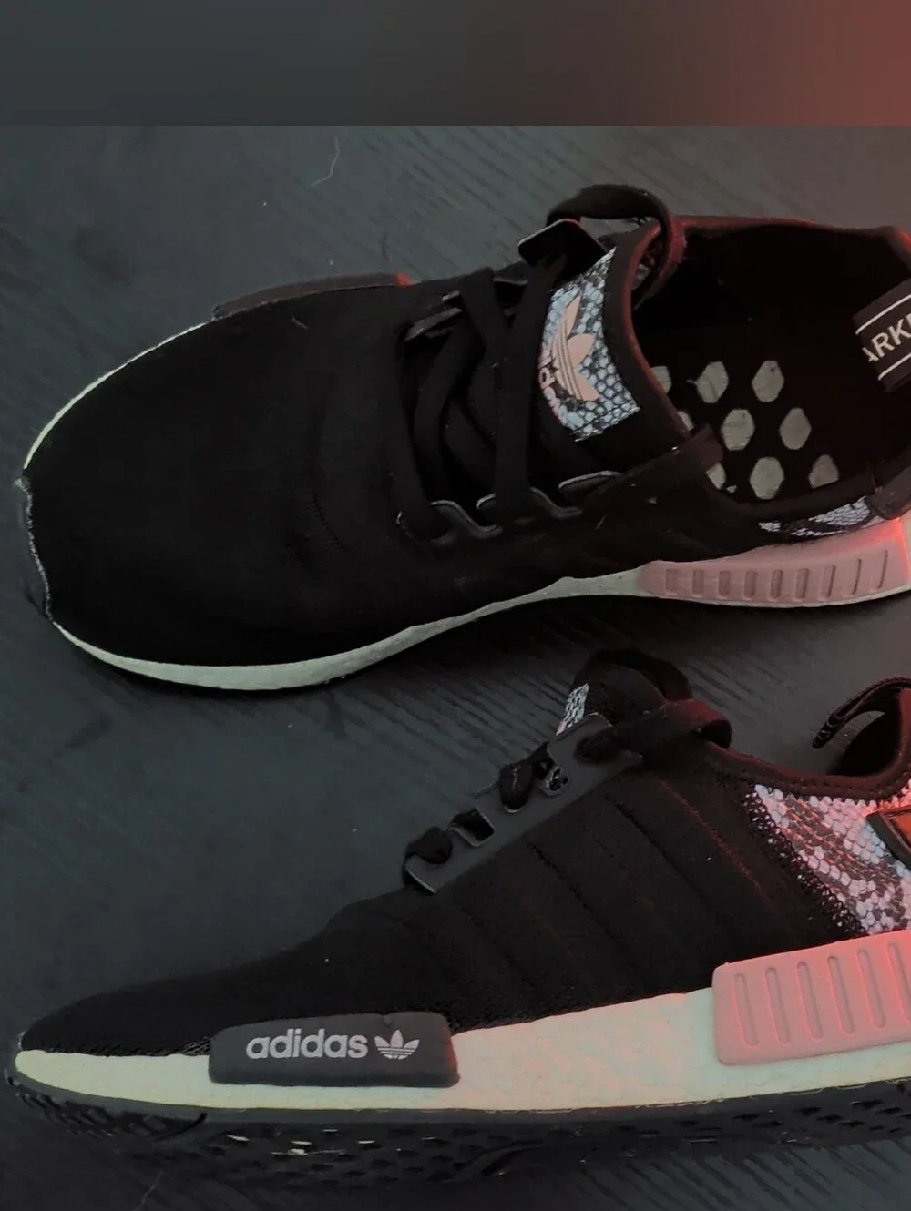 adidas Black Sneakers with Pink Highlights